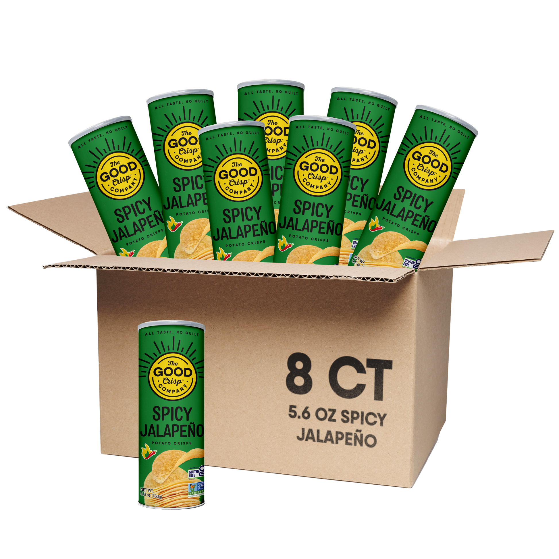 The Good Crisp Company - Spicy Jalapeño Gluten Free Chips - 5.6oz Cans (Case of 8)-Goodwynn'sGoodwynn's