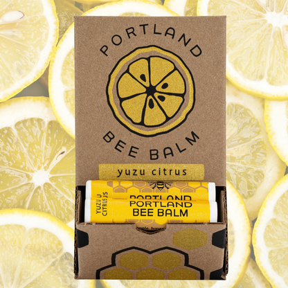 Portland Bee Balm - Yuzu Citrus Beeswax Lip Balm Display – 24-Count