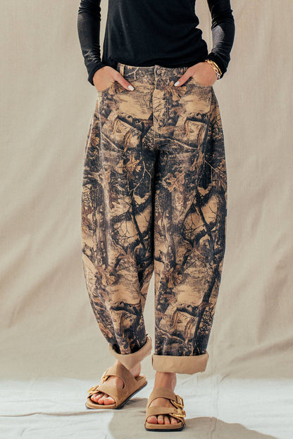 Urban Daizy - Camo Print Cotton Balloon Pants