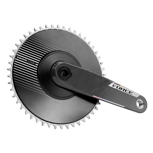 SRAM Force 1x Aero E1 Crankset Speed: 12/13 Spindle: 28.99mm BCD: Direct Mount SRAM 8 Bolt 50 DUB 175mm Black Road-Goodwynn's