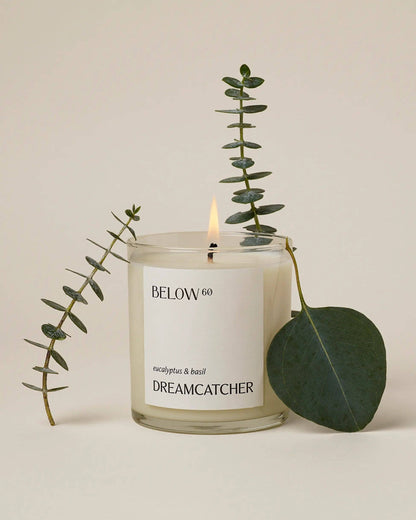 Below 60 - Dreamcatcher (eucalyptus & basil) | 10oz Soy Wax Candle | Fresh Herbal Home Fragrances by Hilary Duff