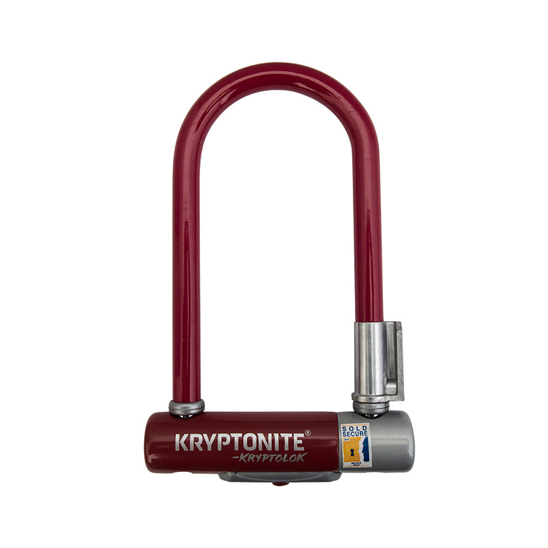 Kryptonite Krypto Series 2 Mini-7 U-Lock - 3.25 x 7" Keyed Maroon Includes bracket-Goodwynn'sGoodwynn's