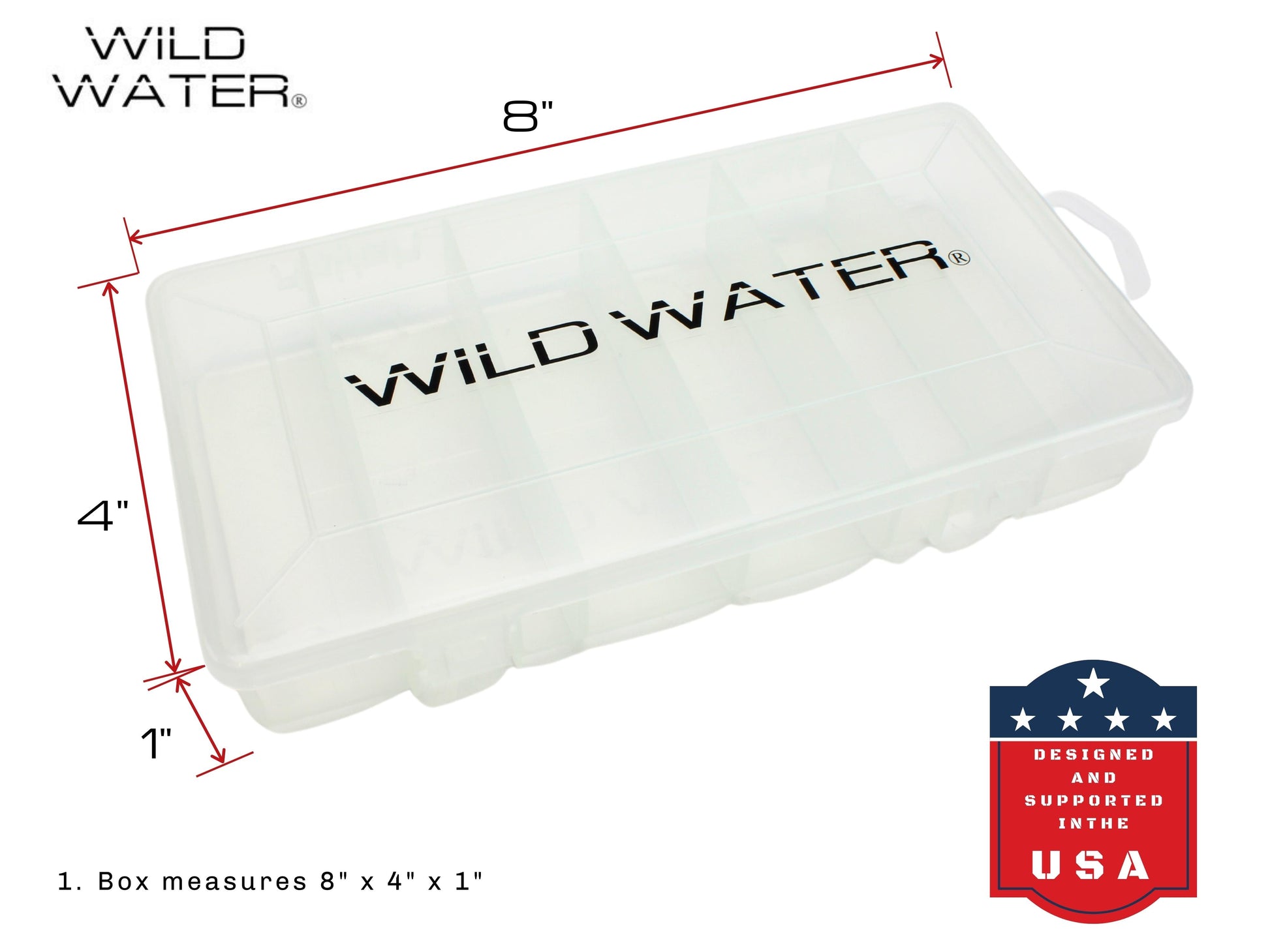 Wild Water Fly Fishing Large 6 Section Clear Fly Box-Goodwynn'sGoodwynn's