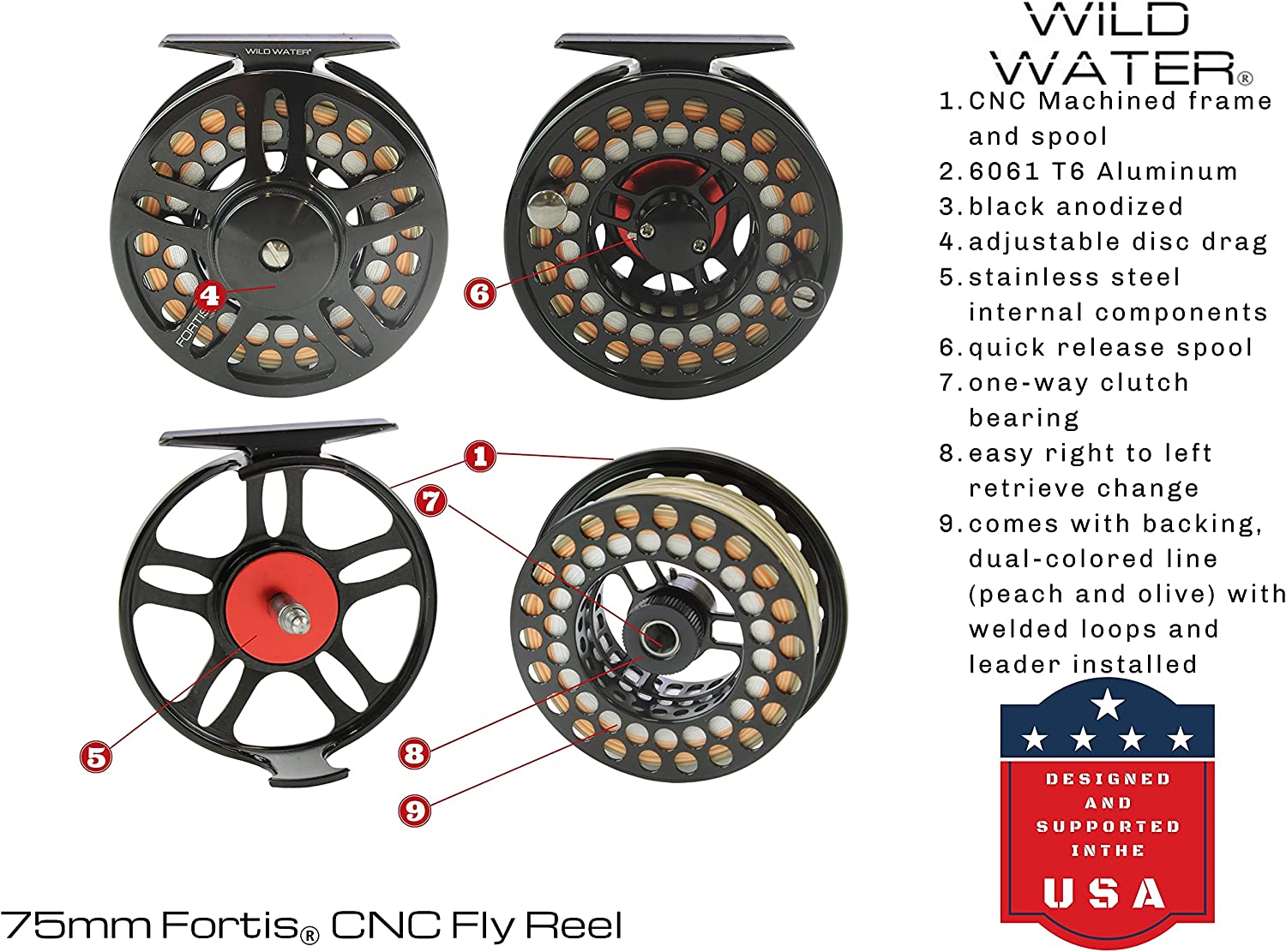 Wild Water CNC Fly Reel Fly Fishing Combo, 9ft 3/4 wt-Goodwynn'sGoodwynn's