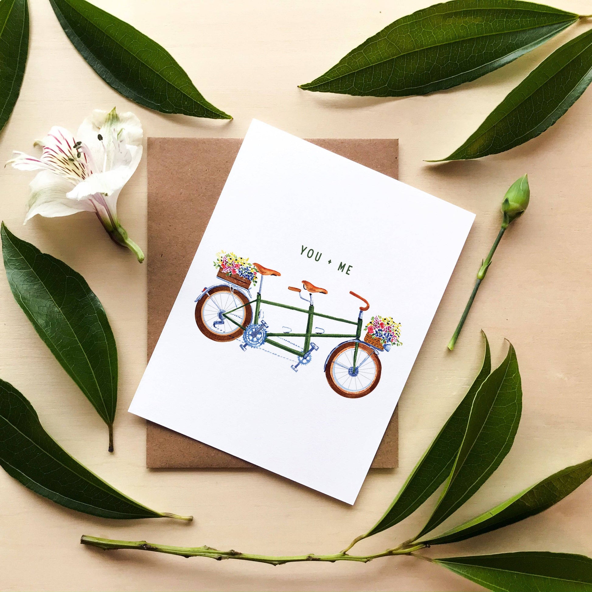 Watercolor Wednesday - Romantic Bike Card | Charming Valentine's Anniversary Card-Goodwynn'sGoodwynn's