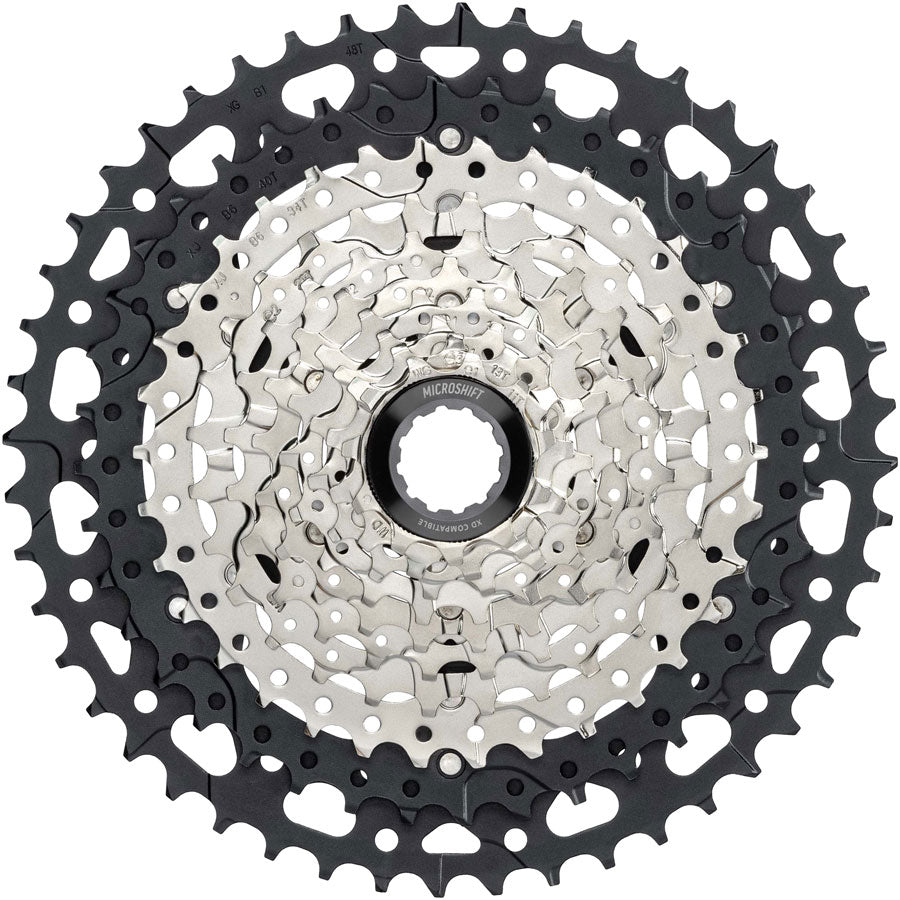 microSHIFT Advent MX G-Series Cassette - 10-Speed 11-48t Aluminum Spider Silver/BLK For HG Driver-Goodwynn'sGoodwynn's