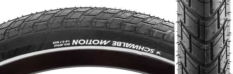 Schwalbe Motion Big Apple Hybrid Tire 20''x2.00 Wire Clincher Addix Green RaceGuard Reflex 67TPI Black-Goodwynn'sGoodwynn's