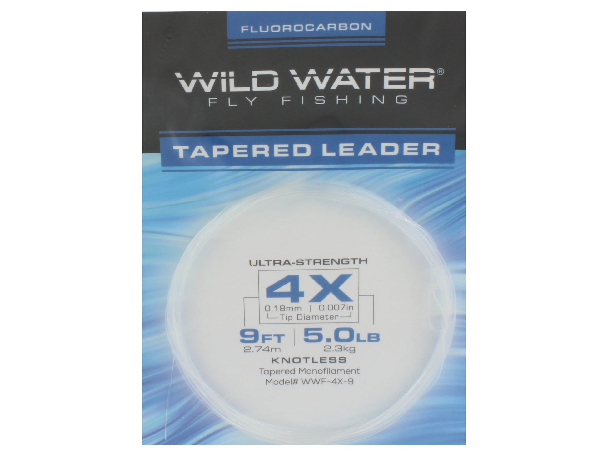 Wild Water Fly Fishing Fluorocarbon Leader 4X, 9', 3 Pack-Goodwynn'sGoodwynn's