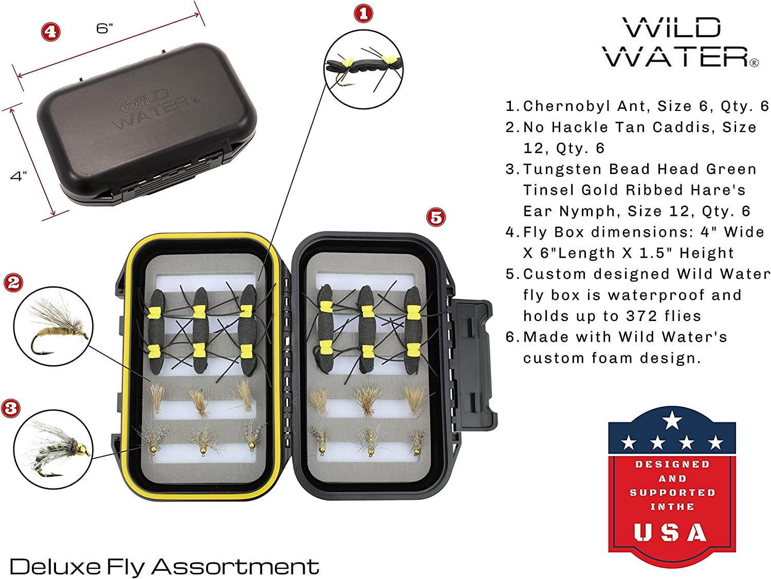 Wild Water Fly Fishing Combo with Fiberglass Rod 8 ft 6 in, 4-Piece, 5 wt-Goodwynn'sGoodwynn's