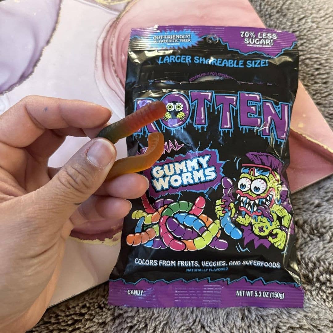 Rotten Candy - Original Gummy Worms Candy: GF, Prebiotics, Low Sugar-Goodwynn'sGoodwynn's