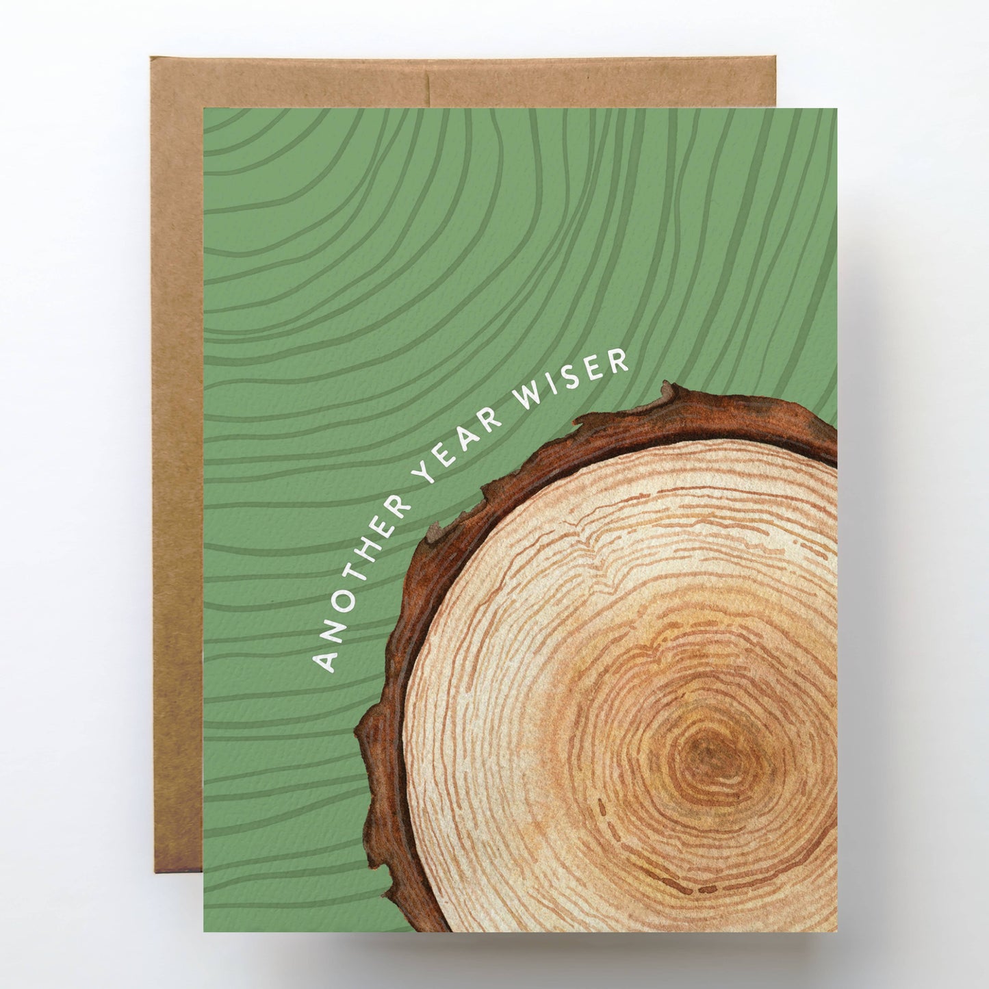 Watercolor Wednesday - Wiser Birthday Card | Growing Older Tree Ring Nature Design