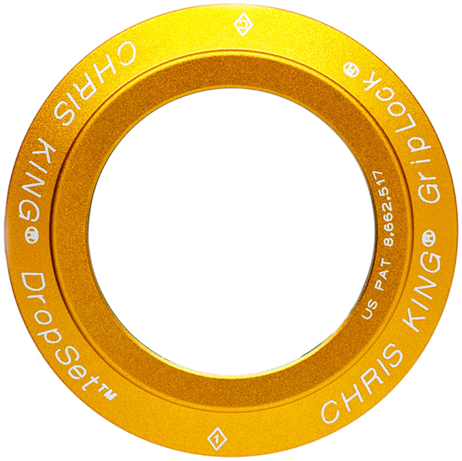 Chris King DropSet 2-4 Headset Bearing Cap GripLock Assembly - Matte Gold 50th Anniversary-Goodwynn'sGoodwynn's