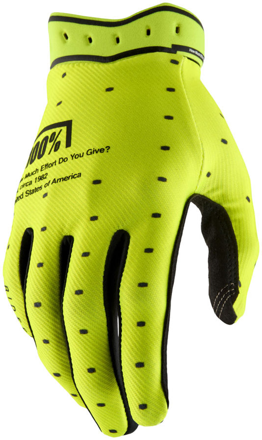 100% Ridefit Gloves - Fluo Yellow X-Large-Goodwynn's