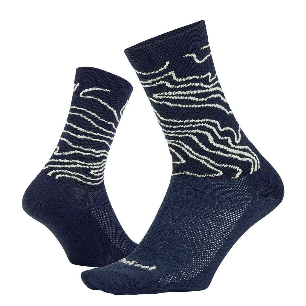 DeFeet Aireator 6" Topo Socks 12+ Navy/White-Goodwynn'sGoodwynn's
