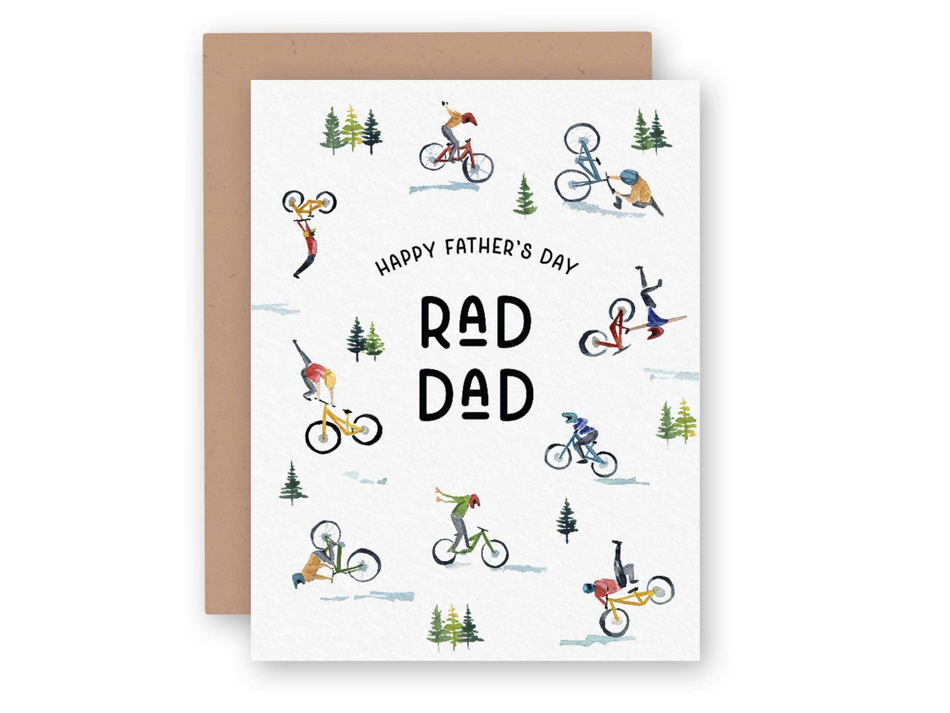 Watercolor Wednesday | Adventure Art & Stationery - Rad Dad | Watercolor Mountain Biker Father's Day Card-Goodwynn'sGoodwynn's