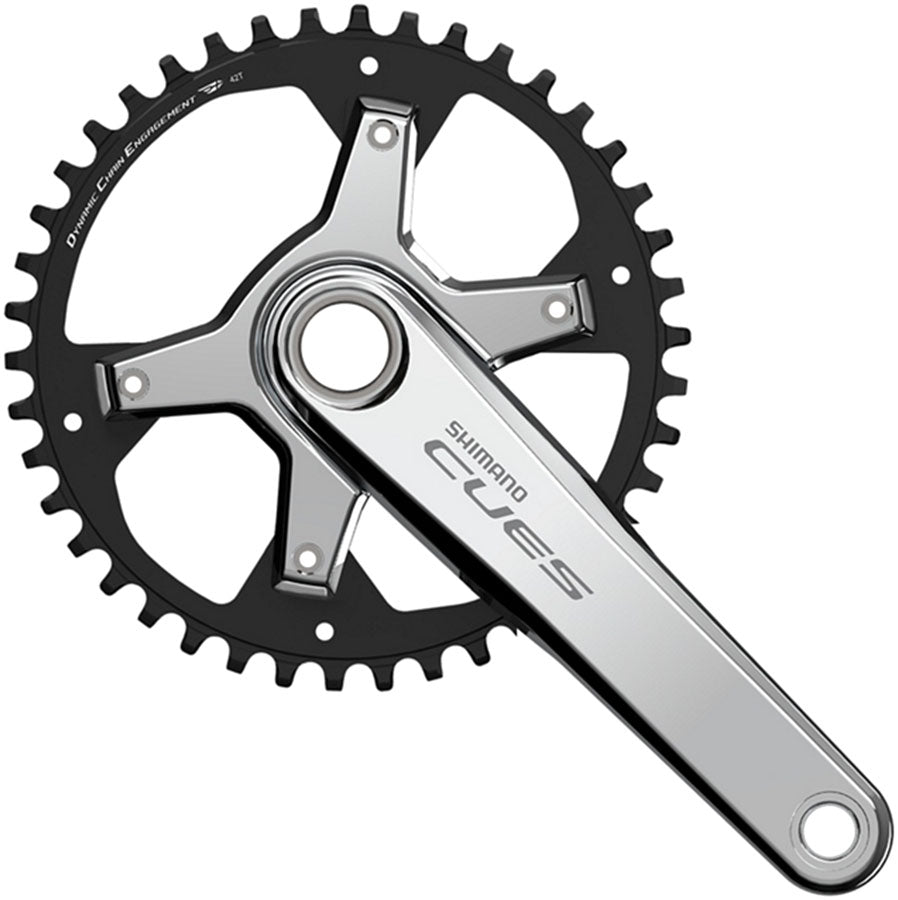 Shimano CUES FC-U6030-1 Crankset - 172.5mm 9/10/11-Speed 42t Asymmetric 110 BCD Silver-Goodwynn'sGoodwynn's