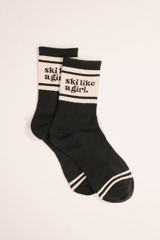 Ski Like a Girl - Ski Like a Girl Socks – Black-Goodwynn's