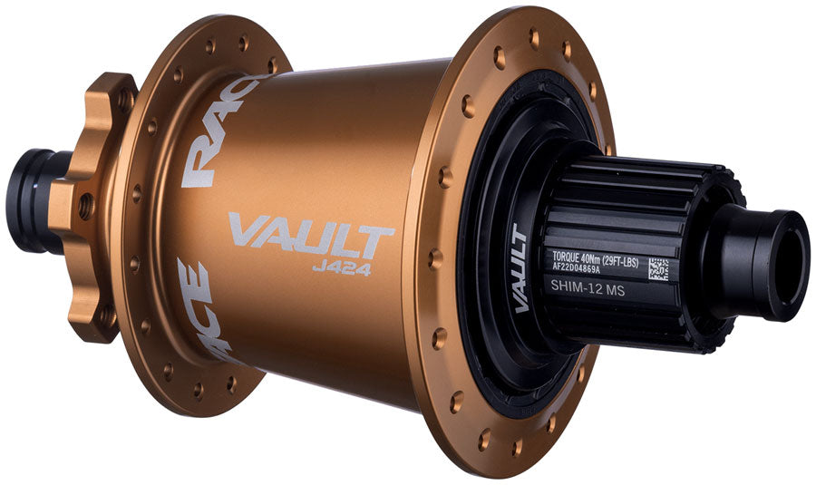 RaceFace Vault J-Bend 424 Rear Hub - 12 x 148mm 6-Bolt Micro Spline Kashmoney Gold 32H-Goodwynn'sGoodwynn's