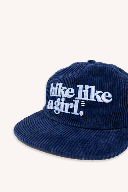 Ski Like a Girl - Bike Like a Girl Corduroy 5 Panel - Navy