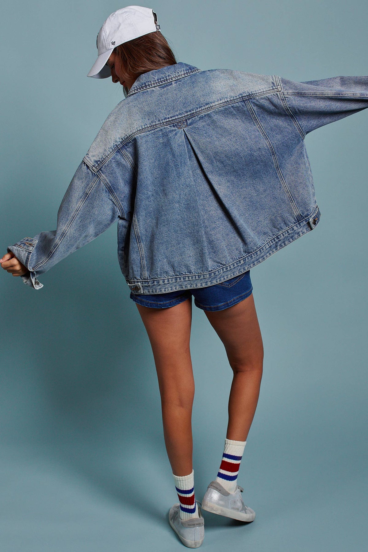 Urban Daizy - Oversized Button Up Pleated Back Western Jacket-Goodwynn'sGoodwynn's