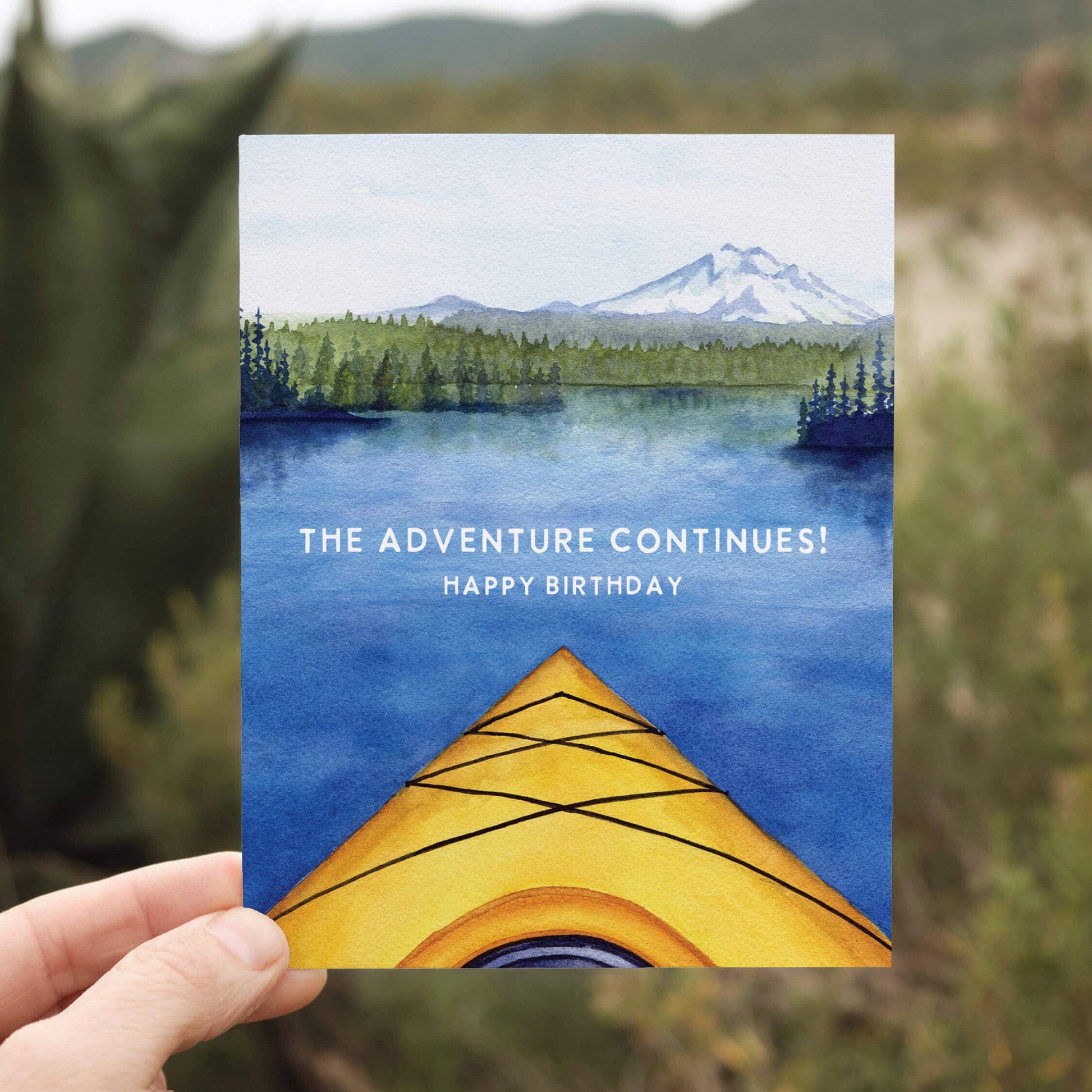 Watercolor Wednesday - Kayak Birthday Card | Mountain Lake Adventure Design-Goodwynn'sGoodwynn's