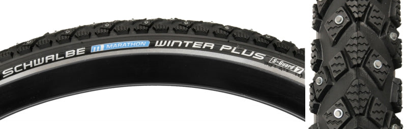 Schwalbe Marathon Winter Plus Tire - 700 x 35 Clincher Wire BLK/Reflective Performance Line 240 Steel Studs-Goodwynn'sGoodwynn's