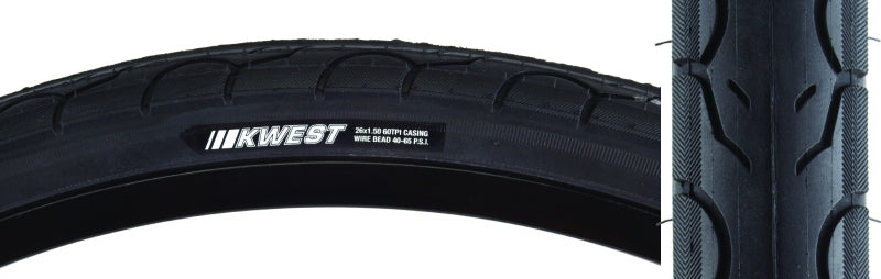 Kenda Kwest Tire - 26 x 1.5 Clincher Wire Black 60tpi-Goodwynn'sGoodwynn's