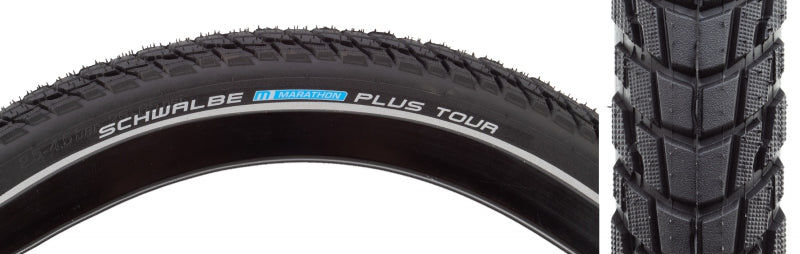 Schwalbe Marathon Plus Tour Tire - 26 x 2.0 Clincher Wire BLK/Reflective Performance Line SmartGuard Addix E-50-Goodwynn'sGoodwynn's