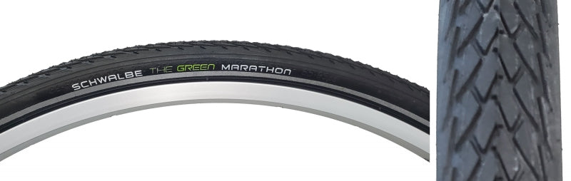 Schwalbe Green Marathon Tire - 700 x 32 Clincher Wire BLK/Reflective Performance Line GreenGuard TwinSkin Addix-Goodwynn'sGoodwynn's