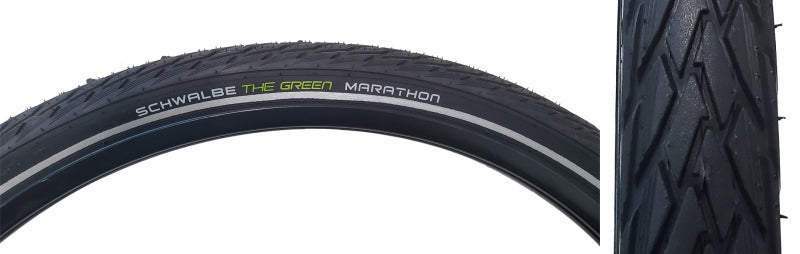 Schwalbe Green Marathon Tire - 27.5 x 1.65 Clincher Wire BLK/Reflective Performance Line GreenGuard TwinSkin Addix-Goodwynn'sGoodwynn's