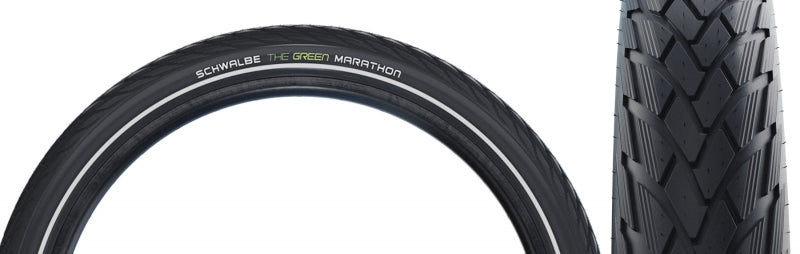 Schwalbe Green Marathon Tire - 26 x 2.00 Clincher Wire BLK/Reflective Performance Line GreenGuard TwinSkin Addix-Goodwynn'sGoodwynn's