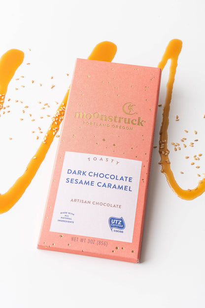 Moonstruck Chocolate Co - Toasty Sesame Caramel Chocolate Bar