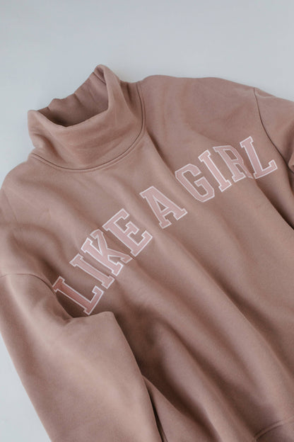 Ski Like a Girl - Like a Girl Mock Neck Fleece Sweater