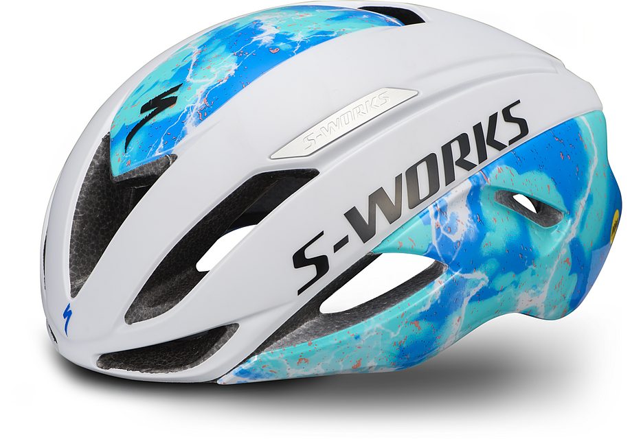 Specialized S-Works evade ii angi mips matte dove grey/gloss cobalt blue/lagoon blue/vivid coral m-Goodwynn'sGoodwynn's