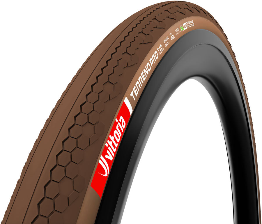 Vittoria Terreno Pro T10 Hardpack Tire - 700 x 35 Tubeless Folding BLK/Brown Eco Gravel Race-Goodwynn'sGoodwynn's