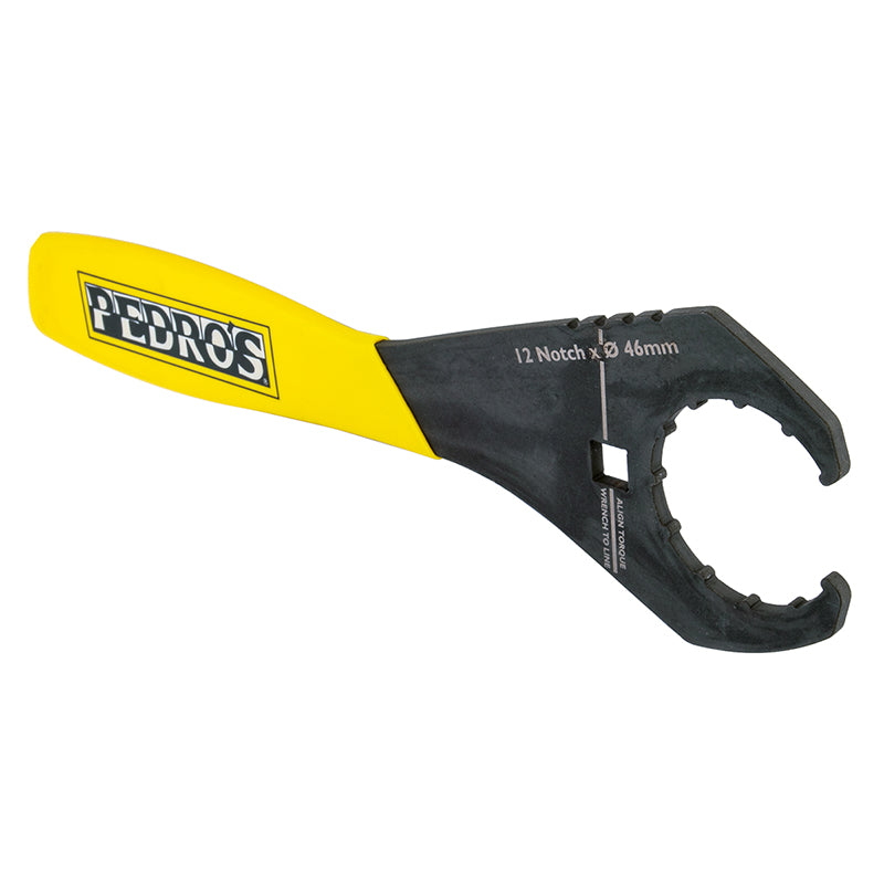 Pedros Bottom Bracket Wrench II Bottom Bracket Wrench Black/Yellow 12-notch 46mm 6460295 3/8`-Goodwynn'sGoodwynn's