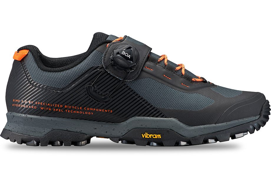 Specialized rime 2.0 hydroguard shoe black/cast battleship/blaze 40.5