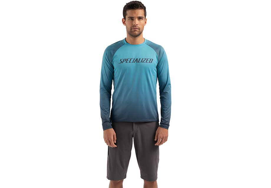 Specialized enduro air jersey ls men aqua / cast blue refraction l-Goodwynn'sGoodwynn's