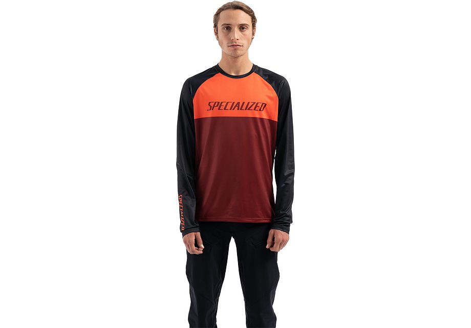 Specialized demo pro jersey ls rocket red / crimson block m