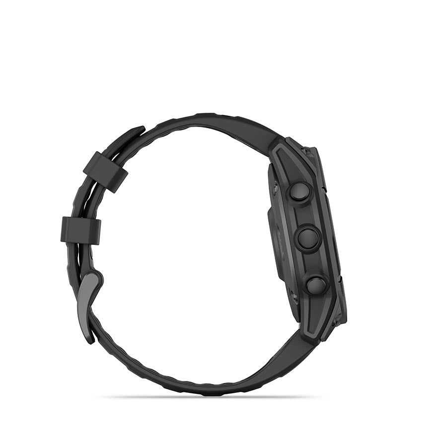 Garmin fenix E Smartwatch - 47mm AMOLED Slate Gray Steel BLK Silicone Band-Goodwynn'sGoodwynn's