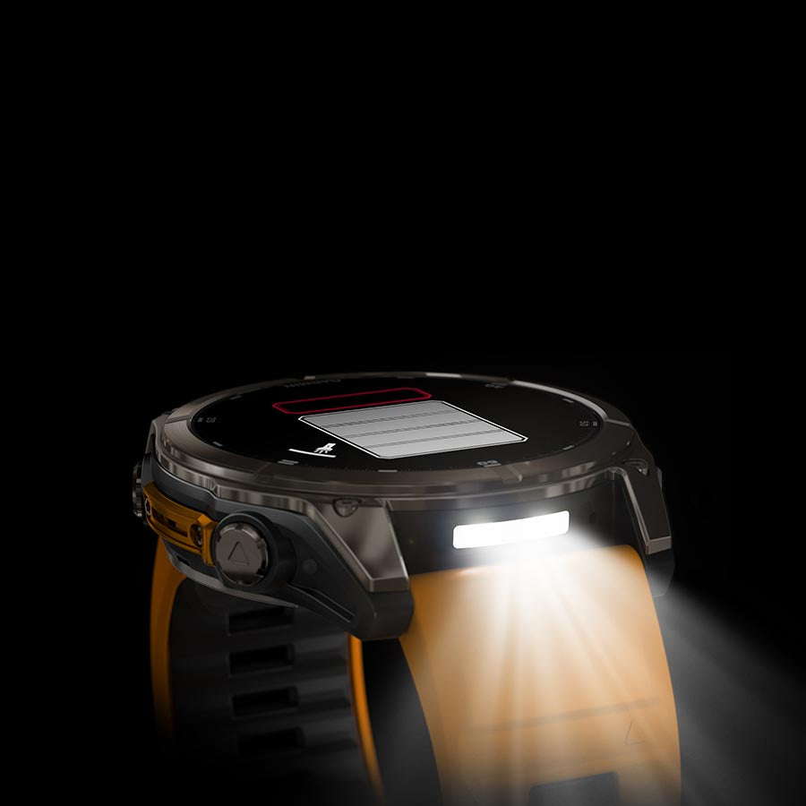 Garmin fenix 8 AMOLED Sapphire 51mm Watch Watch Color: Titanium Wristband: Orange/ Graphite - Silicone-Goodwynn'sGoodwynn's
