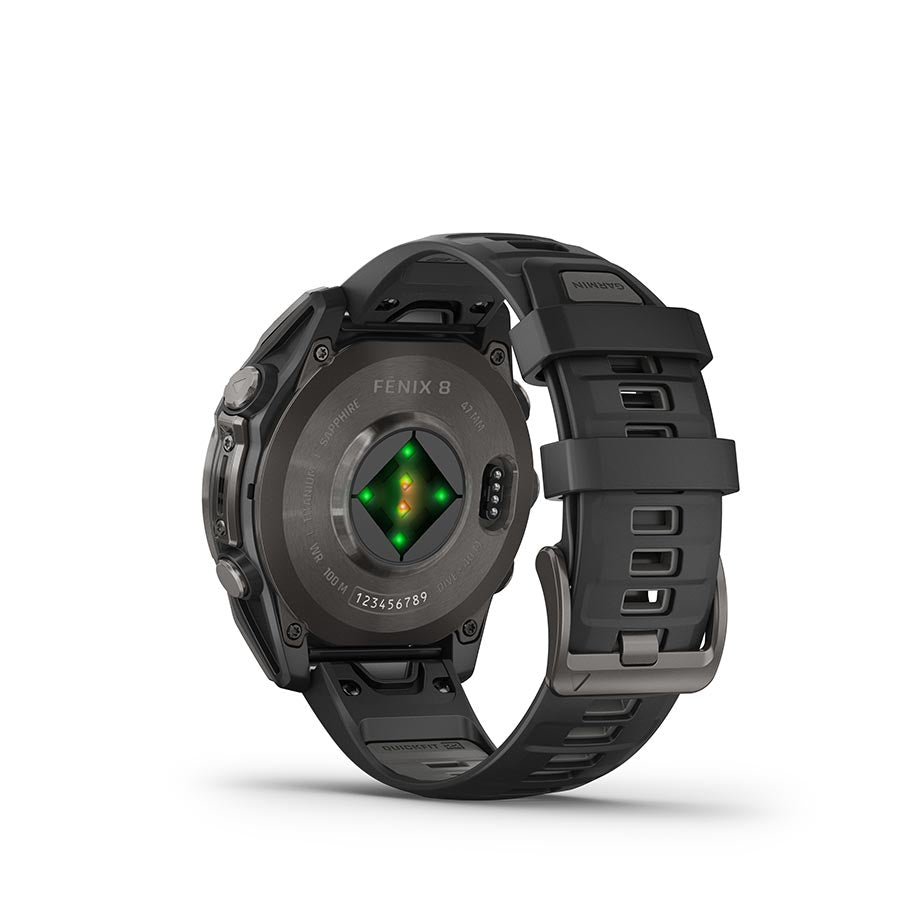 Garmin fenix 8 Smartwatch - 47mm AMOLED Sapphire Carbon Gray DLC Titanium BLK/Pebble Gray Silicone-Goodwynn'sGoodwynn's
