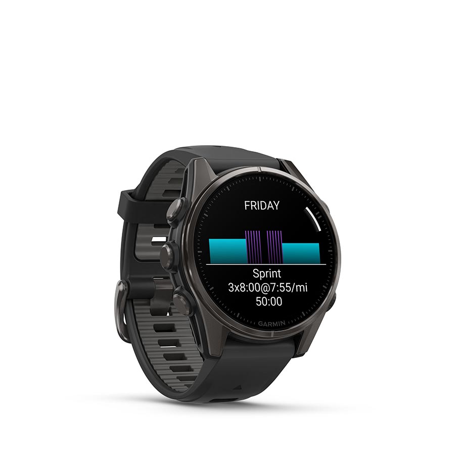 Garmin fenix 8 Smartwatch - 43mm AMOLED Sapphire Carbon Gray DLC Titanium BLK/Pebble Gray Silicone-Goodwynn'sGoodwynn's