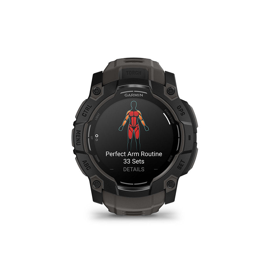 Garmin Instinct 3 50mm AMOLED Watch Watch Color: Black Wristband: Charcoal - Silicone-Goodwynn'sGoodwynn's