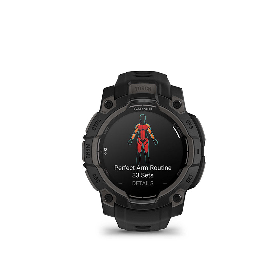 Garmin Instinct 3 45mm AMOLED Watch Watch Color: Black Wristband: Black - Silicone-Goodwynn'sGoodwynn's