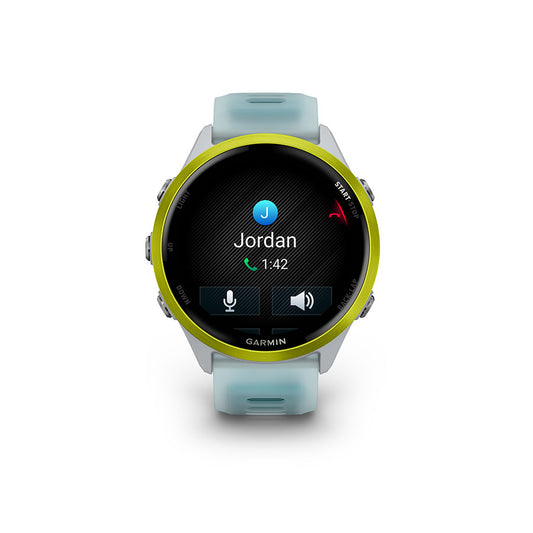 Garmin Forerunner 570 47mm Watch Watch Color: Whitestone Wristband: Translucent Whitestone/Turquoise - Silicone-Goodwynn's