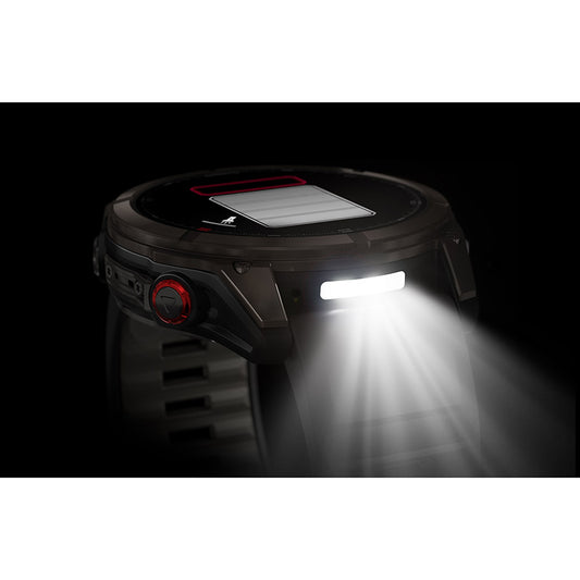 Garmin fenix 8 Pro 51 mm- AMOLED Sap. Watch Watch Color: Grey Wristband: Black/ Pebble Gray - Silicone-Goodwynn's