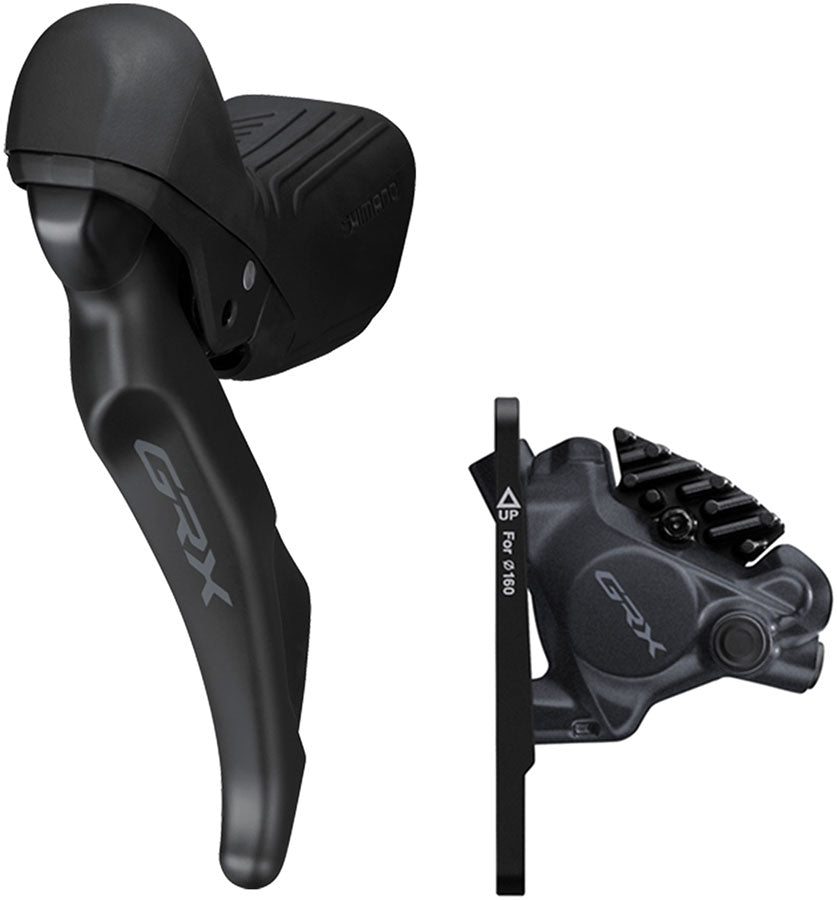 Shimano GRX ST-RX610 Shift/Brake Lever BR-RX410 Hydraulic Disc Brake Caliper - Left/Front 2x Flat Mount Caliper BLK-Goodwynn'sGoodwynn's