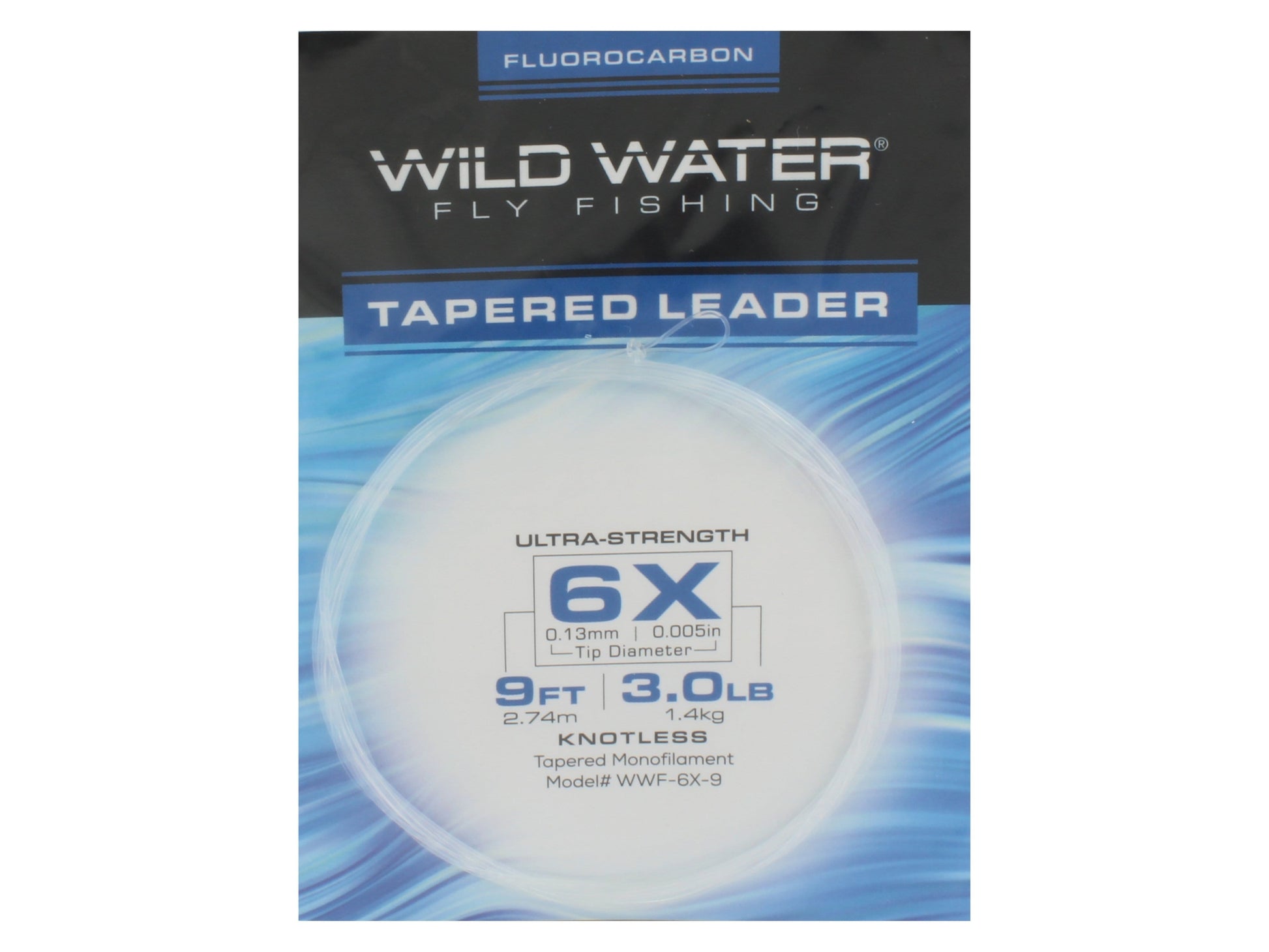 Wild Water Fly Fishing Fluorocarbon Leader 6X, 9', 3 Pack-Goodwynn'sGoodwynn's