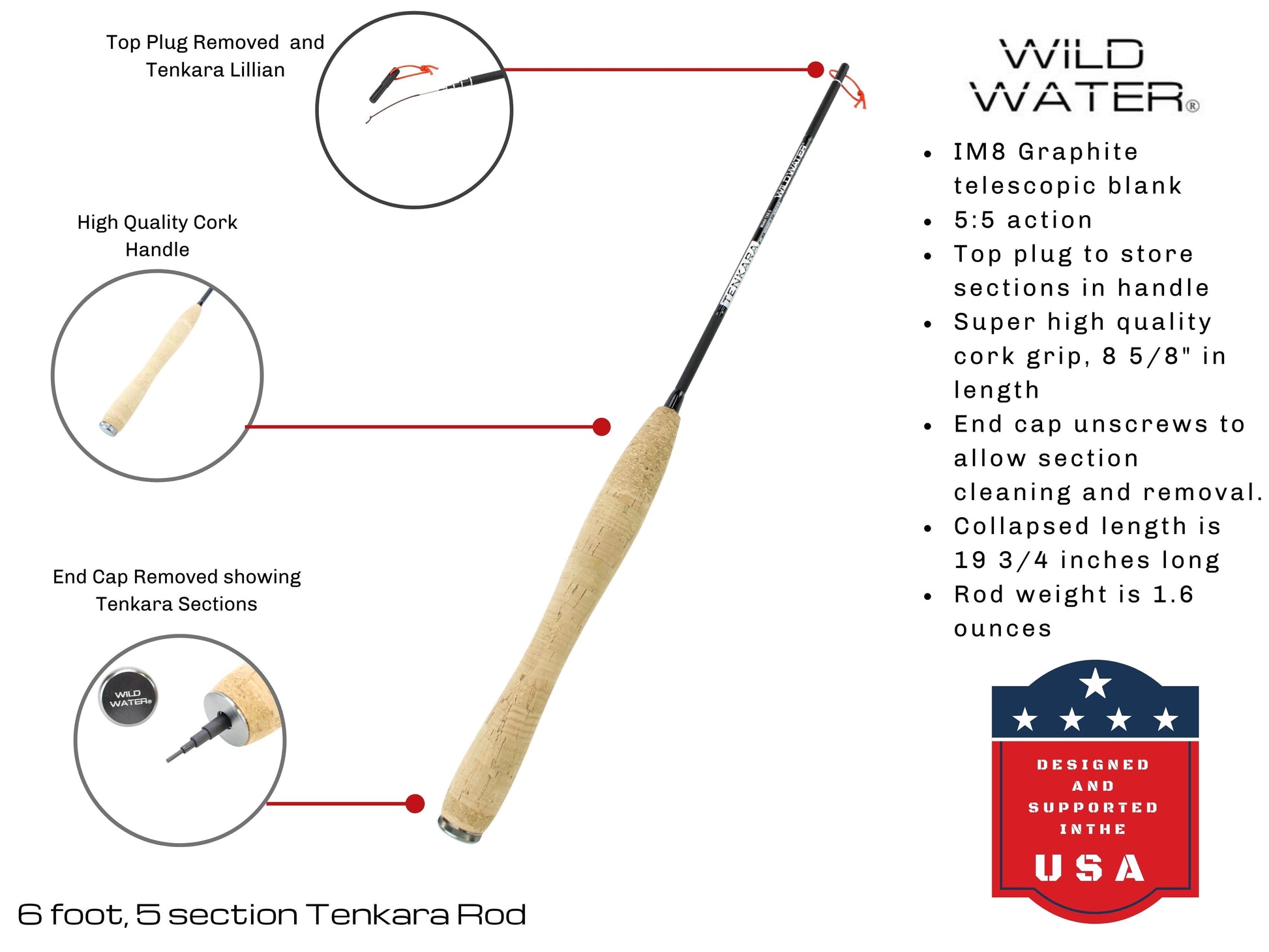 Wild Water Fly Fishing 6' Tenkara Rod-Goodwynn'sGoodwynn's